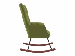 Silla mecedora de terciopelo claro ES66122 Verde
