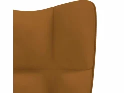 Sillón Balancín|Silla mecedora de terciopelo marrón ES33120