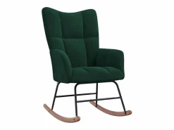 vidaxl Sillón Balancín|Silla mecedora de terciopelo oscuro