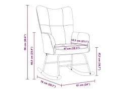 vidaxl Sillón Balancín|Silla mecedora de terciopelo oscuro
