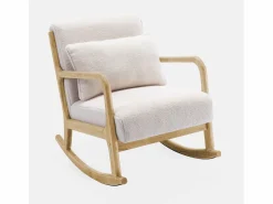 Sweeek Sillón Balancín|Silla mecedora estilo escandinavo con borreguito