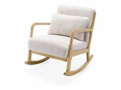 Sweeek Sillón Balancín|Silla mecedora estilo escandinavo con borreguito