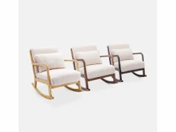 Sweeek Sillón Balancín|Silla mecedora estilo escandinavo con borreguito