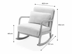 Sweeek Sillón Balancín|Silla mecedora estilo escandinavo con borreguito