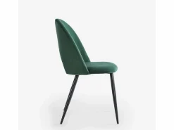 Silla moderna de terciopelo y acolchada para salón-comedor y cocina Zarda - oscuro^AHD Hot