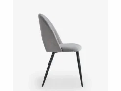 Silla moderna de terciopelo y acolchada para salón-comedor y cocina Zarda -^AHD New