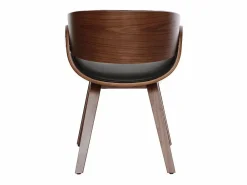 Silla negra y madera oscura nogal BENT^Miliboo