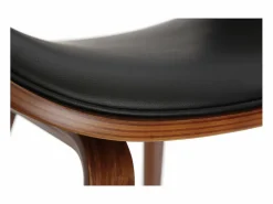 Silla negra y madera oscura nogal BENT^Miliboo