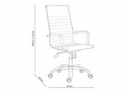Silla Oficina Estudio Jou Blanca con Ruedas y Regulable 64x116x64 cm Blanco Best