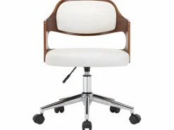 Silla De Escritorio|Silla oficina giratoria madera curvada cuero sintético ES31354
