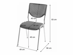 Silla para visitas H401 Apilable (juego de 4), asiento , pies s^MCW