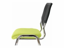 MCW Silla para visitas H401 Apilable (juego de 4), asiento verde, patas cromadas Verde / Plateado Clearance