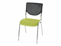 MCW Silla para visitas H401 Apilable (juego de 4), asiento verde, patas cromadas Verde / Plateado Clearance