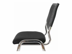 Silla para visitas H401 Apilable (juego de 4), asiento negro, patas cromadas^MCW Clearance