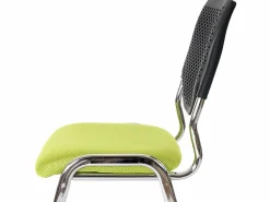 MCW Silla Conferencia|Silla para visitas H401 Apilable, asiento verde, pies cromados