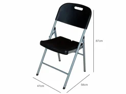 7H SEVEN HOUSE Silla Plegable con Asa Negra 47x58x87cm 7house Negro Sale