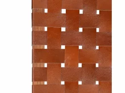 Silla plegable de tiras cruzadas de cuero auténtico marrón^Clicnbuy New