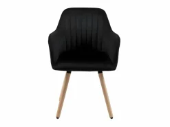 Vente-unique Silla vintage de terciopelo y metal ELEANA - Color: gris Negro Online