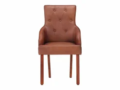 Sillas de comedor 4 unidades cuero auténtico de cabra marrón^Clicnbuy Online