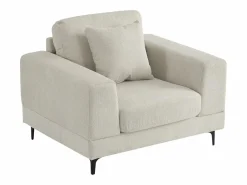Vente-unique Sillón 1 plaza en tela texturizada de color JAMOLO Beige Hot