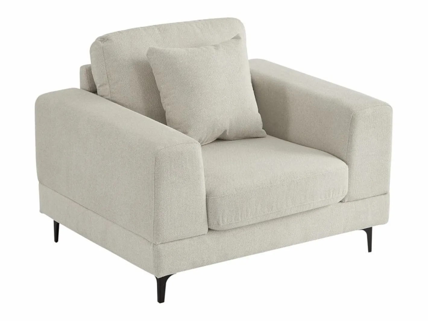 Vente-unique Sillón 1 plaza en tela texturizada de color JAMOLO Beige Hot