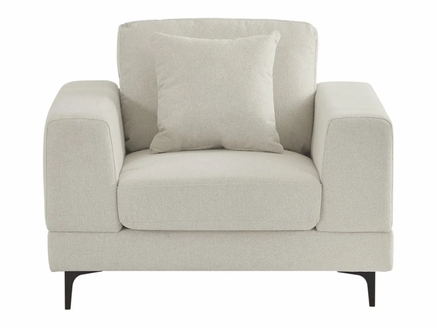 Vente-unique Sillón 1 plaza en tela texturizada de color JAMOLO Beige Hot