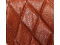 Sillón Estilo Cabriolet|Sillón | Silla de cuero auténtico y madera maciza de mango marrón SHL6869