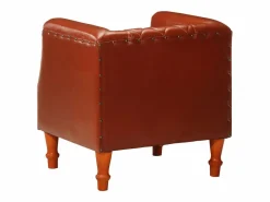 Sillón | Silla de cuero de cabra auténtico marrón SHL9098 Marru00f3n Discount
