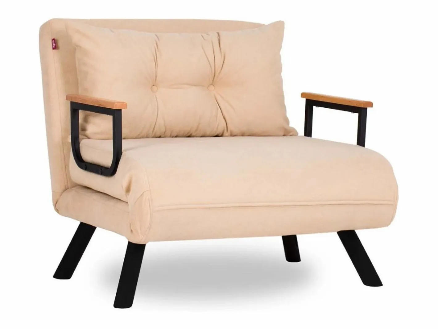 Sillón Altadena 109, De color marrón claro, 78x60x78cm, Tapiz, Patas: Metal^Menzzo