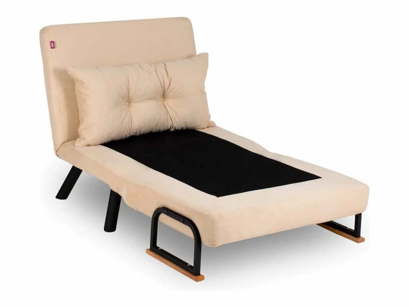Sillón Altadena 109, De color marrón claro, 78x60x78cm, Tapiz, Patas: Metal^Menzzo
