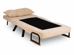 Sillón Altadena 109, De color marrón claro, 78x60x78cm, Tapiz, Patas: Metal^Menzzo
