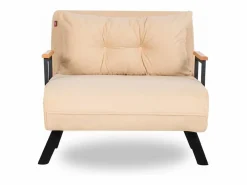 Sillón Altadena 109, De color marrón claro, 78x60x78cm, Tapiz, Patas: Metal^Menzzo