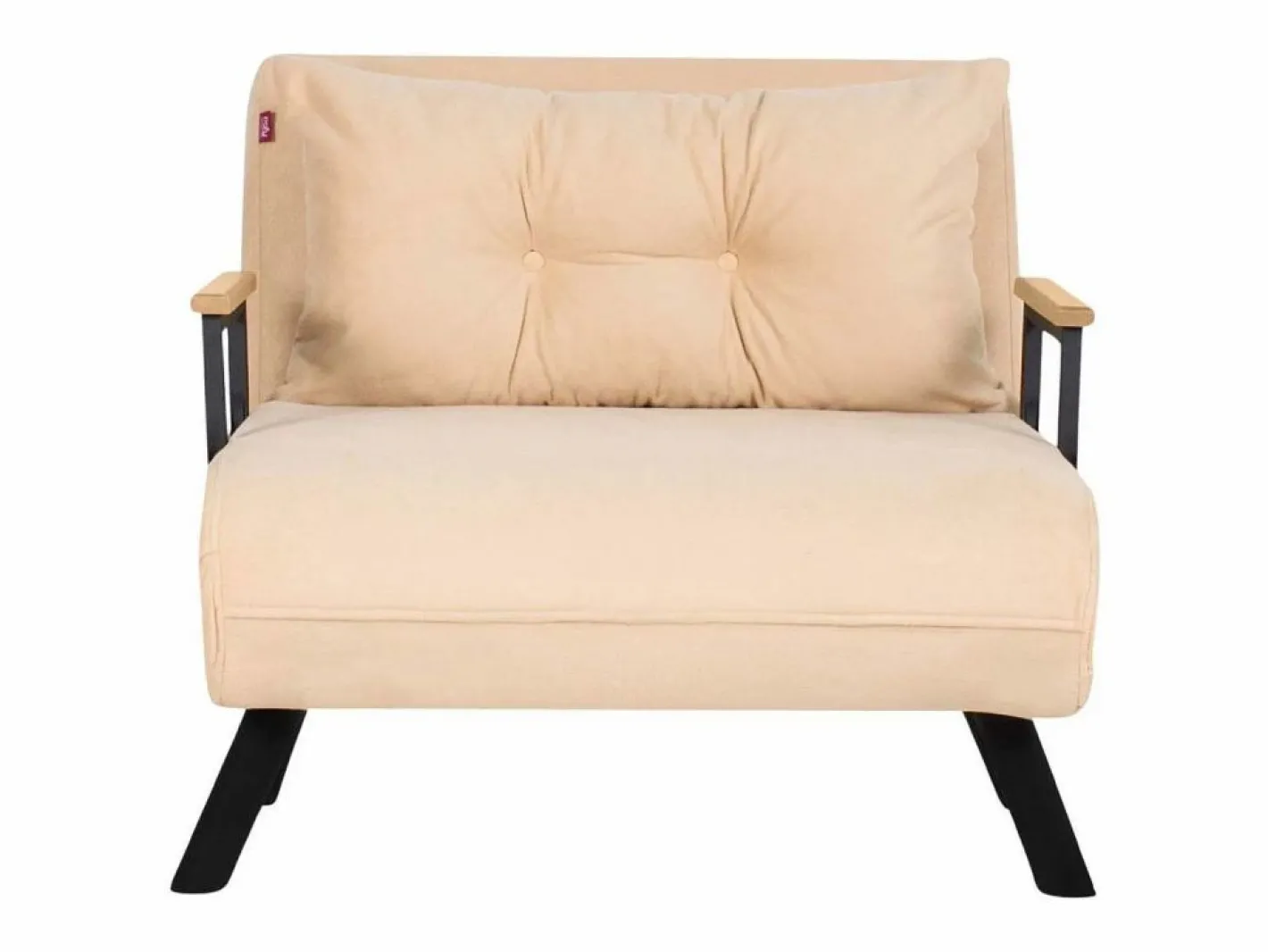 Sillón Altadena 109, De color marrón claro, 78x60x78cm, Tapiz, Patas: Metal^Menzzo