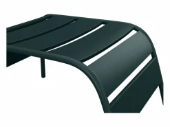 MYLIA Sillón bajo apilable de jardín + reposapiés - metal - Verde abeto - MIRMANDE de Verde pino Online
