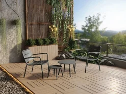 MYLIA Salones De Jardín|Sillón bajo de jardín apilable de metal - - MIRMANDE