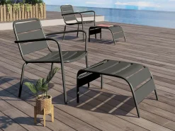 MYLIA Salones De Jardín|Sillón bajo de jardín apilable de metal - - MIRMANDE