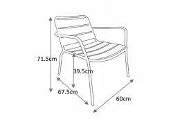 MYLIA Salones De Jardín|Sillón bajo de jardín apilable de metal - - MIRMANDE