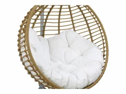 MYLIA Sillón balancín resina trenzada Natural claro y Blanco - BONTOC Color natural claro Outlet
