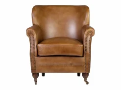 Les Tendances Sillón De Piel|Sillón Boskane de cuero marrón