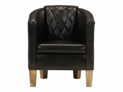 Clicnbuy Sillón De Piel|Sillón Estilo Cabriolet|Sillón butaca de cuero auténtico