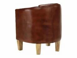 Sillón butaca de cuero auténtico marrón^vidaxl