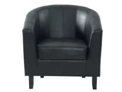 Sillón cabriolet de piel sintética negra CRISTOBAL II^Vente-unique Sale