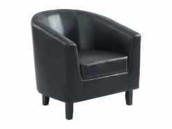 Sillón cabriolet de piel sintética negra CRISTOBAL II^Vente-unique Sale