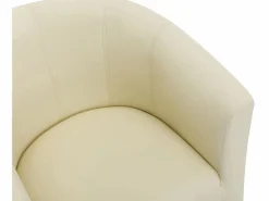 Vente-unique Sillón|Sillón Estilo Cabriolet|Sillón cabriolet y puf de imitación estilo clásico atemporal JOVANA