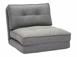 Miliboo Sillón cama de 1 plaza de tela jaspeado SALLY Gris New