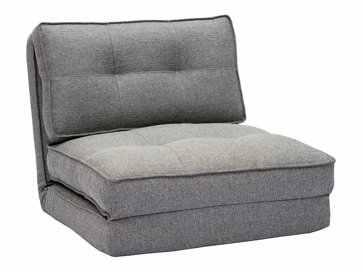 Miliboo Sillón cama de 1 plaza de tela jaspeado SALLY Gris New