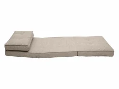 Miliboo Sillón cama de 1 plaza de tela color topo SALLY Marru00f3n Online