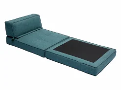 Miliboo Sillón Cama|Sillón cama de 1 plaza de tela petróleo KATY