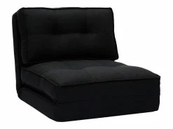 Sillón cama de 1 plaza de tela negra SALLY^Miliboo