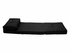 Sillón cama de 1 plaza de tela negra SALLY^Miliboo